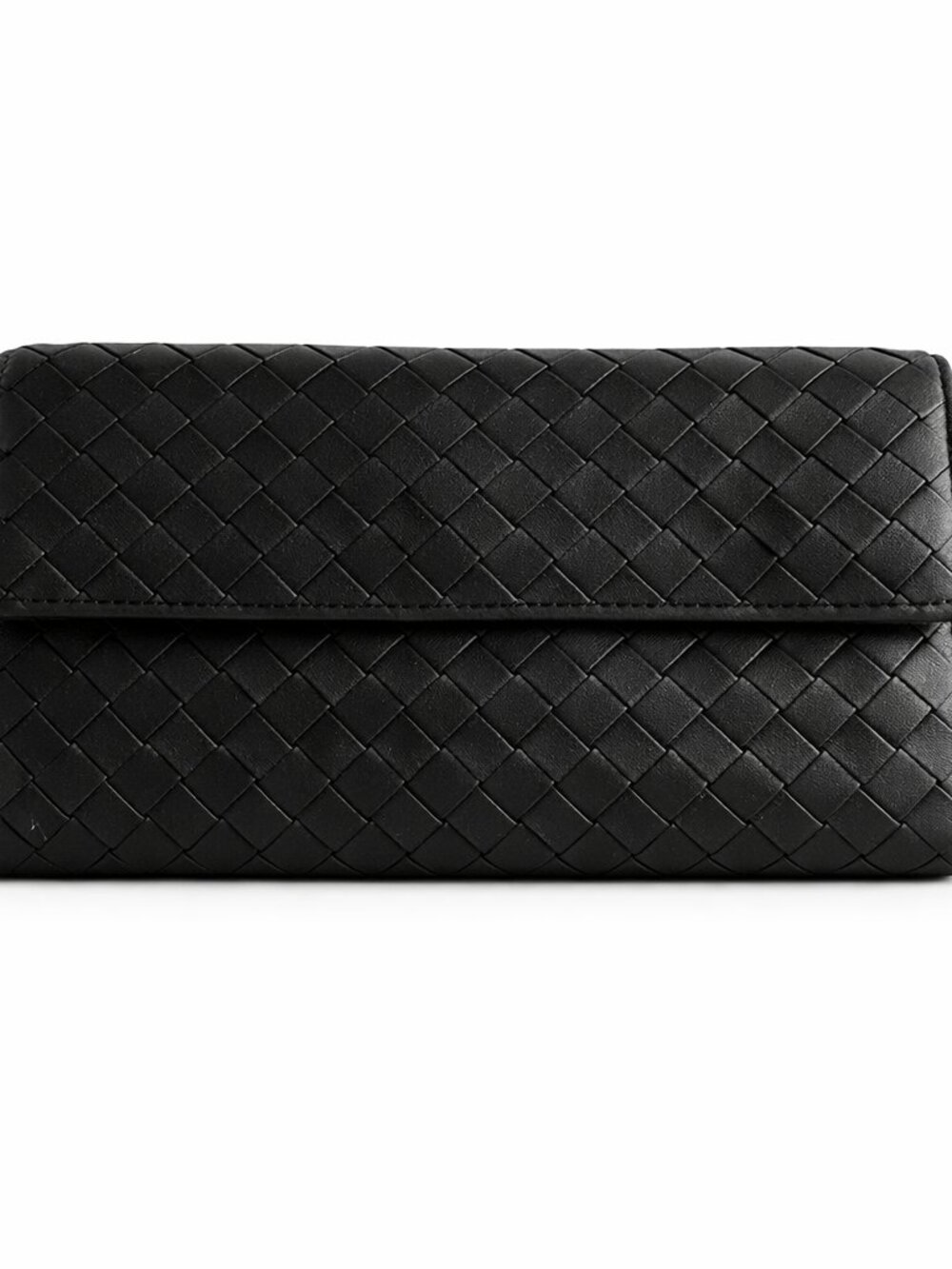 Bottega Veneta Black Intrecciato Leather Long Wallet EUC | Made in Italy